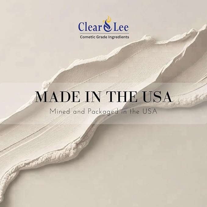 ClearLee Kaolin Clay Cosmetic Grade Powder - 100% Pure Natural Powder - Great For Skin Detox, Rejuvenation, and More - Heal Damaged Skin - DIY Clay Face Mask (2 LB)