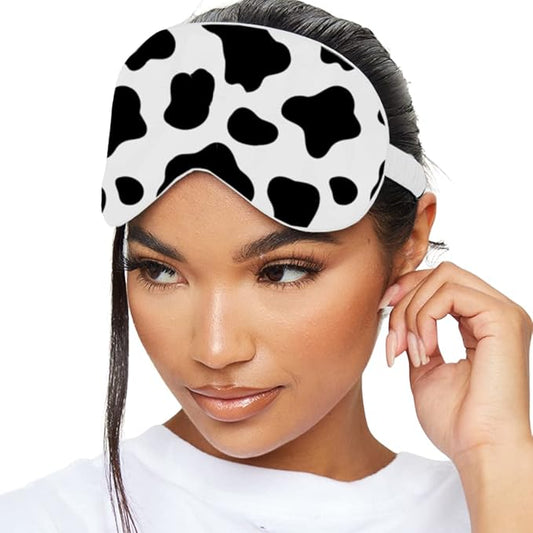 SMUG Satin Sleep Mask & Eye Mask | Travel Sleep Masks for Women & Men | Soft Sleeping Eye Mask to Nourish Skin & Reduce Dark Circles | Eye Sleep Mask Shades to Block Out Light | Cow