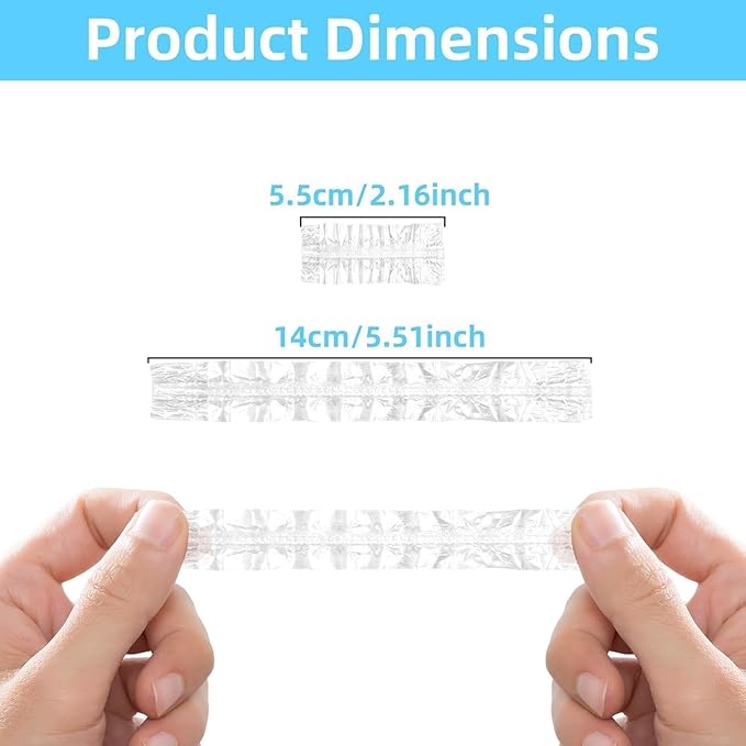 100 PCS Disposable Ear Covers for Shower, Clear Plastic Ear Shower Caps, Waterproof Ear Protectors for Hair Dye