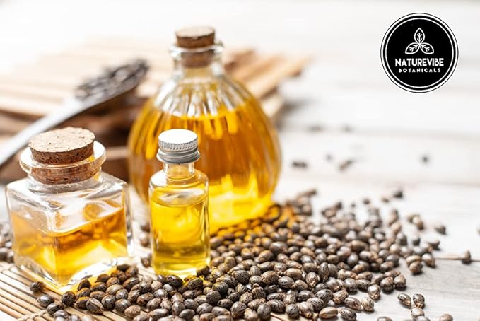 Naturevibe Botanicals Castor Oil 32 Ounces | 100% Pure and Natural | Great for Skin Care and Hair Care | Hexane Free Unrefined Oil for Enhanced Eyebrows and Eyelashes 32 Fl Oz | 946ml