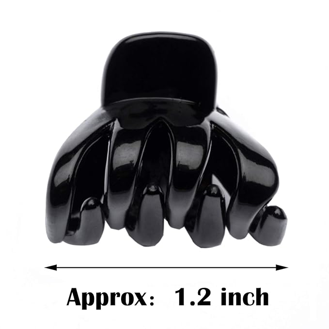 Cobahom 24 Pcs Small Mini Octopus Plastic Hair Claw Clips for Thin Hair - No-Slip Styling Accessories for Women and Girls (Black, Hair Styling)