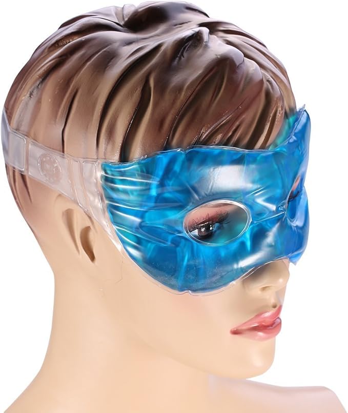 Cold Eye Mask Gel Bead Cooling Soothing Cold Eye Mask Pack Reusable Ice Mask Cold Pack for Woman & Man Sleeping, Relief Puffy Eyes, Dark Circles, Dry Eyes, Relaxing Sleep