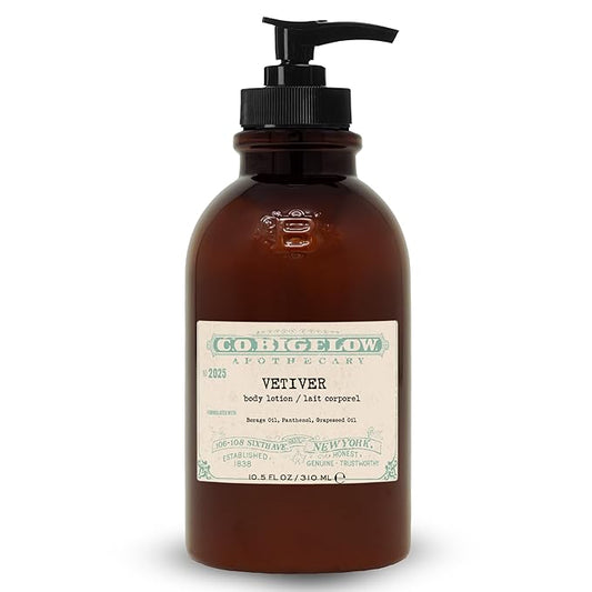 C.O. Bigelow Iconic Collection Vetiver Body Lotion, Scented Body Cream with Grapeseed Oil and Shea Butter, 10.5 fl oz