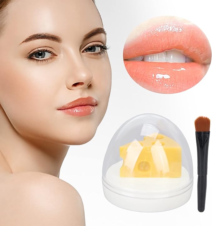 Cheese Shaped Lip Balm, Moisturizing Nourishing Repair Lip Balm, Hydrating Lip Balm for Chapped Cracked Lips 0.3oz(02)