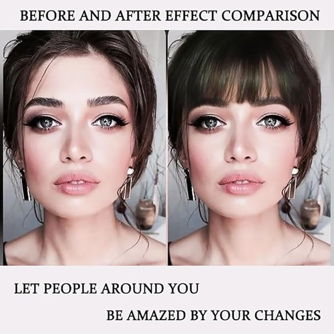 ORIGEN Clip in Bangs Real Human Hair Clip on Wispy Bangs Fringe with Temples Hairpieces Fake Front Bangs Extensions for Women Brown Black Color