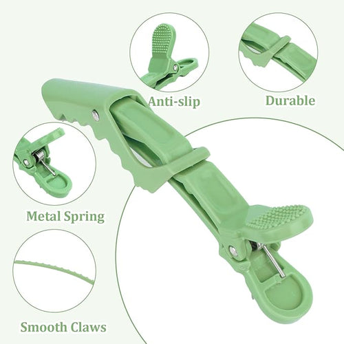 30 Pack Green Alligator Hair Clips for Styling Sectioning Large Salon Pro Hair Clips for Barber Hair Coloring, Cutting, Sectioning Big Gator Clips Hair Styling Accessories for Women Men