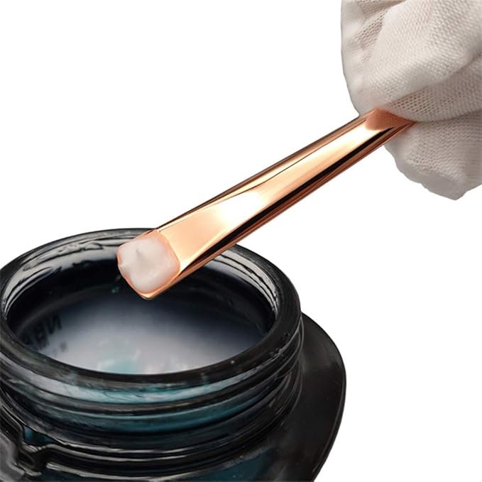 AKOAK 4 Pieces Metal Makeup Spatula, Makeup Spoon/Applicator, Reusable Mask Spoon for Creams, Blends, Lotions, Skin Creams, Moisturizers, Home Salons