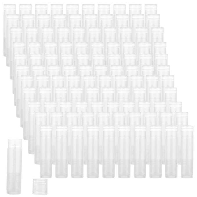 200PCS Lip Balm Tubes with Caps, Clear Lip Balm Tubes Empty Chapstick Tubes Empty Bulk for DIY Lipstick Homemade 3/16 Oz (5.5 ml)