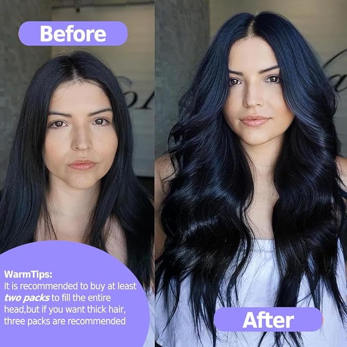 Seamless Clip in Hair Extensions Real Human Hair Straight Remy Human Hair Clip in Extensions for Women, Natural Soft Silk Human Hair PU Thin Weft 8Pcs 120g 16inch #1B Natural Black