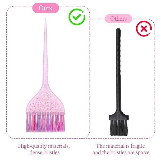 3Pcs Hair Color Brush, Hair Dye Brushes, Glitter Hairs Dye Brush Set Hairs Color Remover, Applicator Brushs for Women Men Salon Use Home DIY Dyeing