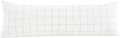 JELLYMONI 100% Natural Cotton Plaid Body Pillowcase, 1 Pack White Checkered Pattern Printed Pillow Covers with Envelope Closure (Pillows are not Included)