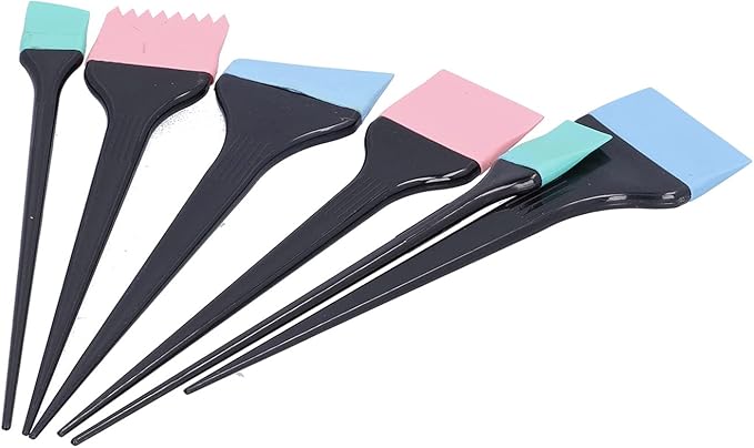 ZJchao Hair Dye Applicator Brushes, 6pcs Silicone Hair Dye Brush Soft Hair Coloring Kit for Home Barber Shop Salon Hair Bleach Tinting Diy Tool Hair Treatments Coloring Brush Set Hair