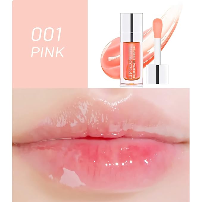 Lip Oil Hydrating Tinted Lip Balm, Plump Lip Gloss Lip Care Transparent Toot Lip Oil Tinted, Glass Lip Glow Oil Fresh Texture & Non-sticky, Nourishing Repairing Lightening Lip Lines Lip Care (001#)