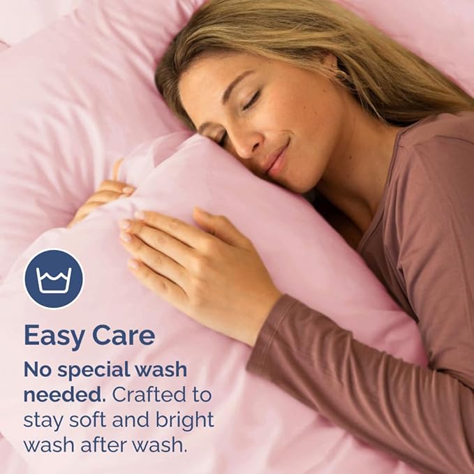 King Pillow Cases Set of 2 - Ultra Soft Hotel Quality Pillowcase Covers - Comfy, Cozy & Wrinkle Free - Shrinkage, Stain & Fade Resistant - Machine Washable Pillow Protectors - 2 Piece Set - Baby Pink