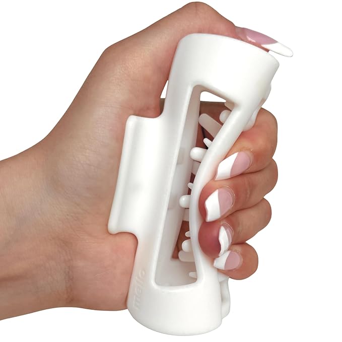 The Original Mello Hair Claw Clip Squishy Claw Clip Made in Korea Patent Pending 30021976 (White, Medium)