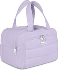TOPDesign Travel Toiletry Bag for Women, Puffer Large Toiletry Bag, Lightweight Cosmetic Makeup Organizer with Handle for Traveling, Accessories, Essentials, Toiletries (Light Purple)