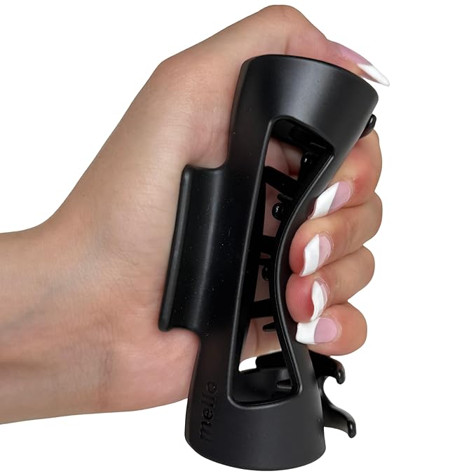 The Original Mello Hair Claw Clip Squishy Claw Clip Made in Korea Patent Pending 30021976 (Black, Medium)