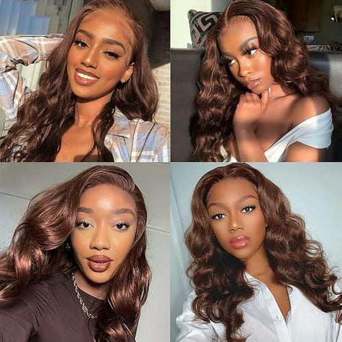 34 34 34 Inch Chocolate Brown Body Wave Bundles Human Hair Color 4 Bundle Niegmeag Brazilian Virgin Remy Hair Extensions Dark Brown Body Wave Bundle
