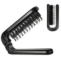 Folding Travel Hair Brush - Mini Boar Bristle Hairbrush Women, Men & Kids, Portable Pocket Purse Brush for Thick Thin Wet Dry Hair Restore Shine, Black