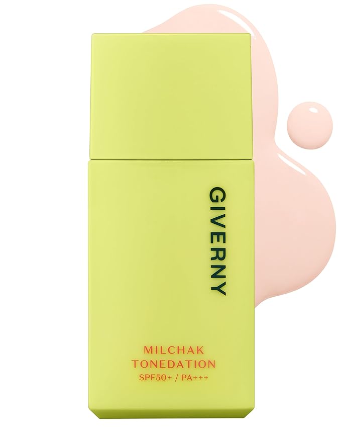 GIVERNY Milchak Tonedation – Tone Correcting Base Makeup for Covering Pores and Improving Complexion – Long-Lasting Nudie Apricot Color Finish – Evens Skin Tone, 1.01 fl.oz.