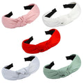 VELSCRUN 5 Pack Satin Headbands, Wide Knotted Headbands for Women - Soft, Non Slip Hair Bands, Hair Accessories for Womens, Sisters, Girls, Fashion Headband