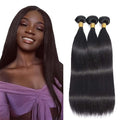 Human Hair Bundles Natural Black Straight Bundles 16 18 20 Inch Brazilian Virgin Remy Hair Extensions Niegmeag Double Weft Color 1B Straight Bundle Hair Weave 300g