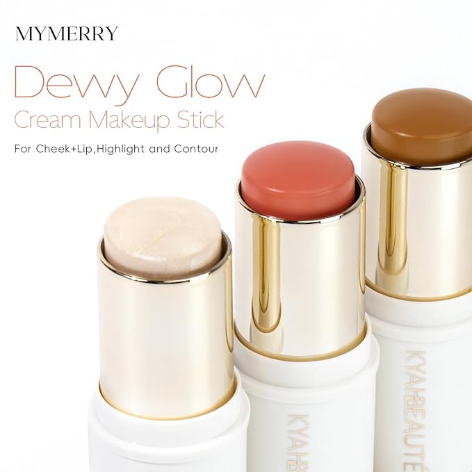 Trio Contour Sticks Set, Highlighter Stick & Bronzer Stick & Blush Stick for Cheek+Lip,Highlight and Contour to Create a Natural Dewy Makeup Look for Fair | Set of 45g/1.6fl.oz