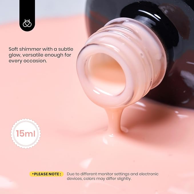 Beetles Pink Nude Builder Gel for Nails 7 in 1 Strengthener Gel for Nail Apex & Thickening Nail Extension DIY Salon at Home Beauty Gift Sets for Women Base Coat Top Coat Needed