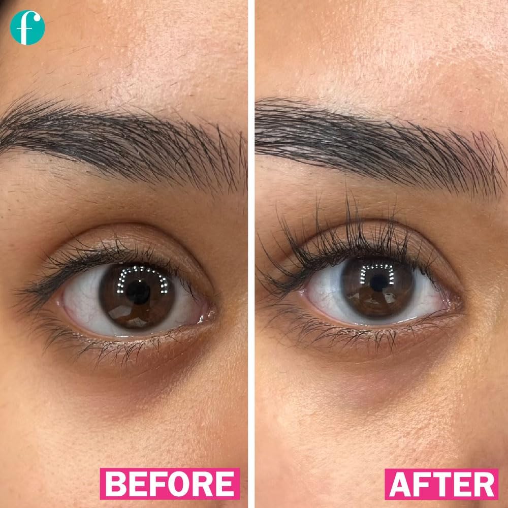 fLASH Eyelash Serum for Long, Curled Natural Lashes - Enhances & Strengthens, Safe & Effective Formula for Contact Wearers & Sensitive Eyes, 3 Month Supply - 2mL (0.07 Fl Oz)