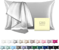 Mulberry Silk Pillowcase for Hair and Skin Pillow Case with Hidden Zipper Soft Breathable Smooth Cooling Silk Pillow Covers for Sleeping (Silver Grey, King（20"X 36"）)