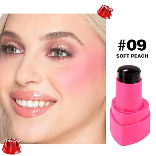 Cooling Water Jelly Tint Stick，Multi-Use Juicy Love Blush, 3-In-1cheek Blush & Eyeshadow & Lip Tinted Long-Lasting Moisture Stick，Bouncy Jelly Texture，Creates A Moist Watercolor Effect (#09, 0.32oz)