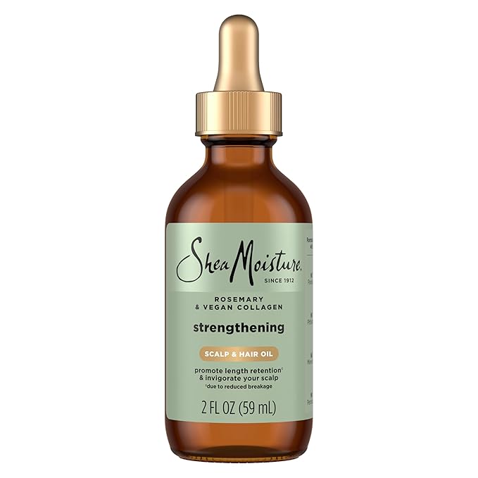 Shea Moisture Strengthening Scalp & Hair Oil Rosemary & Vegan Collagen To Protect The Scalp And Strengthen Hair With ScalpBoost Technology For A Cooling Sensation With ScalpBoost Technology 2 Fl Oz