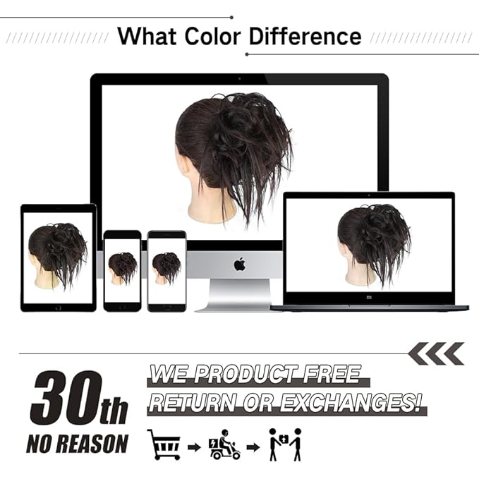 HMD Tousled Updo Messy Bun Hair Piece Hair Extension Ponytail With Elastic Rubber Band Updo Bun Synthetic Hairpieces for Women