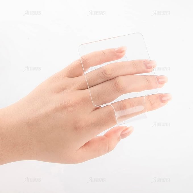 AUEAR, 3 Pack Professional Makeup Hand-held Palette Makeup Mixing Tray Clear Acrylic Nail Art Manicure or Foundation Eye Shadow Cremes Powders and Cosmetics