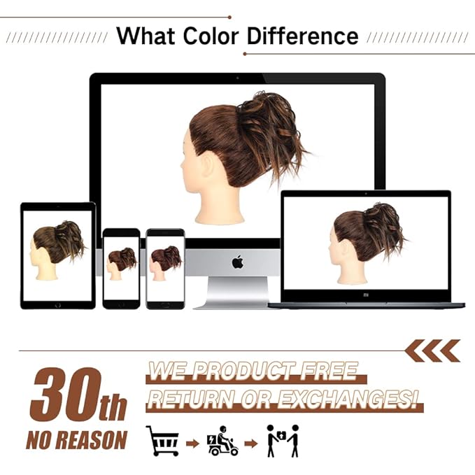 HMD Tousled Updo Messy Bun Hairpiece Hair Extension Ponytail with Elastic Rubber Band Updo Ponytail Hairpiece Synthetic Hair Extensions Scrunchies Ponytail Hairpieces for Women