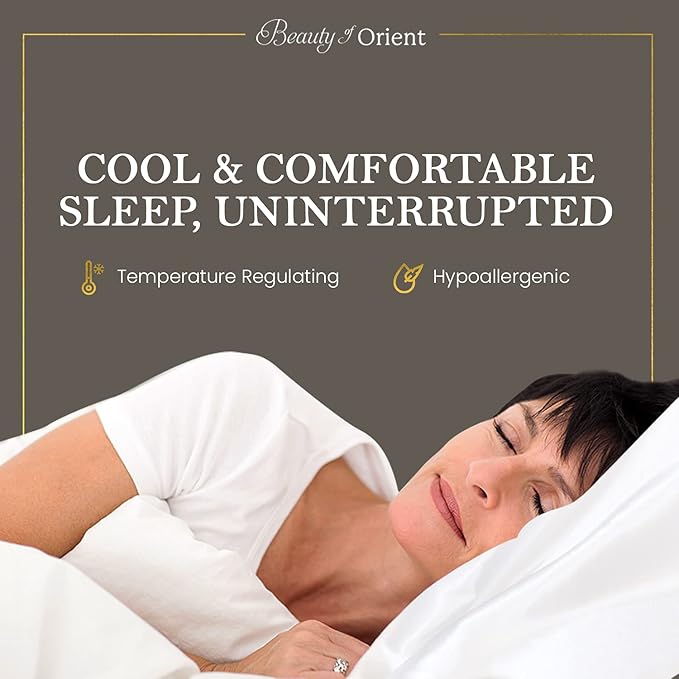 25 Momme Premium Mulberry Silk Pillowcase for Hair and Skin | Handcrafted Hypoallergenic & Anti-Acne Silk Pillow Cases with Zipper | Queen - 20" x 30", Champagne