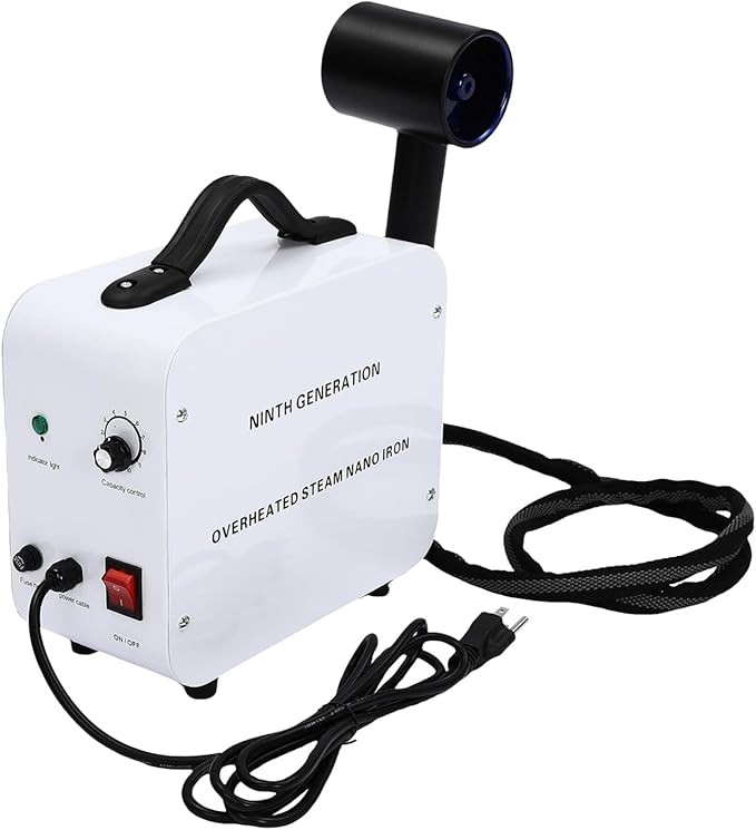 Nano Vaporizing Sprayer, White 1300W Hairdressing Salon Nano Micro Mist Vaporizer, Nano Hair Steamer Machine for Hair Care and Hair Restoration(1300W White)