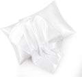 King Size Satin Pillowcase Set of 2 with Envelope Closure,White Silk Pillowcase for Hair and Skin (20x36)