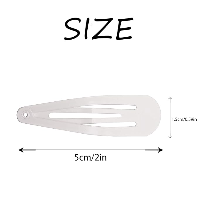 Dofash 12PCS Snap Hair Clips For Women-Non Slip & Metal Hair Barrettes, 5cm 2'' Small Clips For Thin & Fine Hair,White