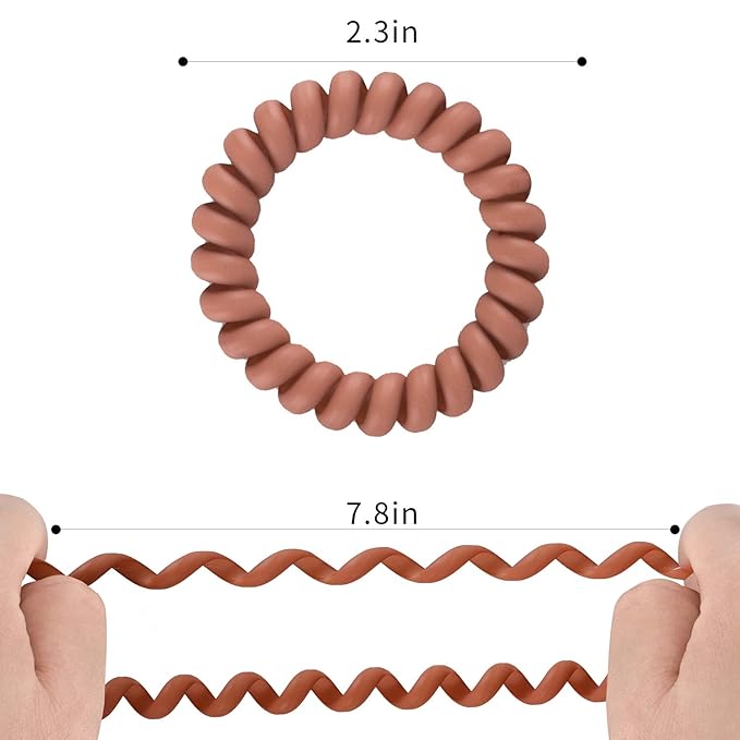 79STYLE 30Pcs Spiral No-Crease Matte Phone Cord Ponytail Holders and Plastic Coil Scrunchies (10 Colors - Large Size)