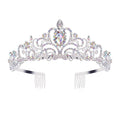 Didder Crystal AB Rhinestone Tiaras and Crowns for Women - Princess Elegant Headband with Comb - Birthday Crowns for Girls