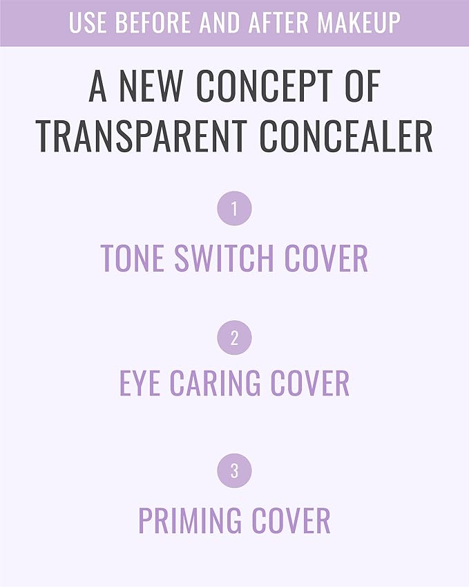 VDL Expert Color Under-Eye Primer (Purple, 0.19 oz) - Color-Correcting Concealer for Dark Circles, Uneven Skin Tone. Hydrating, Smooth. Korean Makeup.