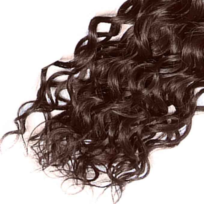 Brown Water Wave Bundles Human Hair Dark Brown Bundles Niegmeag Peruvian Virgin Remy Hair Single Bundle 18 Inch Double Weft Color 4 Wet and Wavy Bundle Hair Weave