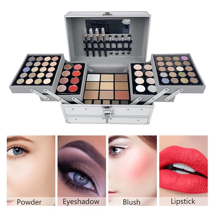 VERONNI 132 Colors All In One Makeup Palette For Women, Eyeshadow Makeup Palette Set, Professional Full Eye Makeup Kit Lipstick Concealer Contour Face Makeup Cosmetics Kit (132 colors)