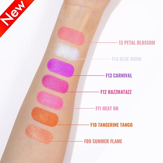 Oulac Luminisers Blush Face & Eyeshadow 2 in 1 Glow,Brighten Skin As Highlighter Makeup, Shimmer Blusher,Buildable and Vegan Cosmetics,4.8g F14 Blue Moon