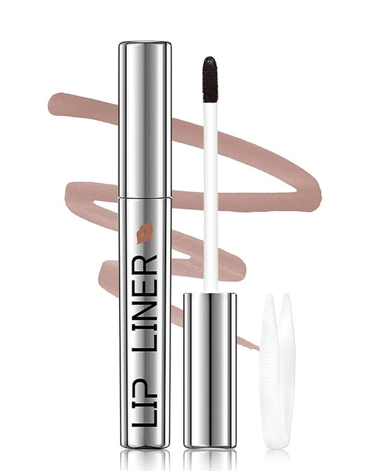 Erinde Lip Liner Peel Off Lip Stain, Long Wear Tattoo Lip Liner with Tweezer, Matte Peel Off Lipliner Stain, Long Lasting, Waterproof, Transfer-proof, Easy to Use & Natural Finish, Brown