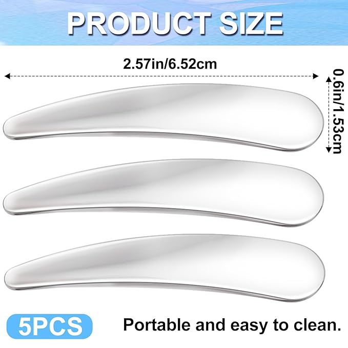 5pcs Mini Metal Cosmetic Makeup Skincare Cream Spatulas Scoop, Cosmetics Spoon Beauty Accessories for Mixing and Sampling Makeup Tools