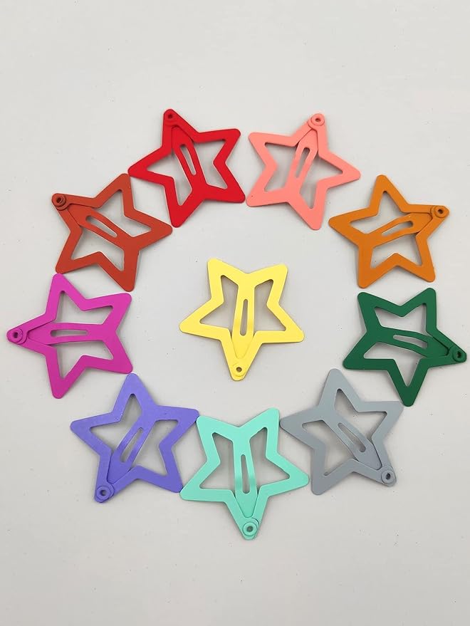 Hair Clips for Girls, CYBAUG 100-Pack Star Metal Hair Clips for Toddlers,Kids,Women, Cute Snap Hair Barrettes for Fine/Thick Hair Candy Color Hair Accessories