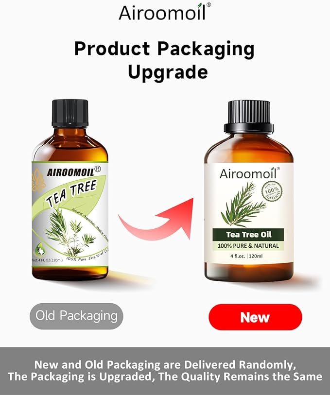 Pure Tea TreeEssential Oil, 100% Pure Natural Tea TreeEssential Oil, Premium Grade Essential Oils for Diffusers for Home, Skin, Care Massage, Soap Making, Aromatherapy, 4 Fl Oz | 120ml