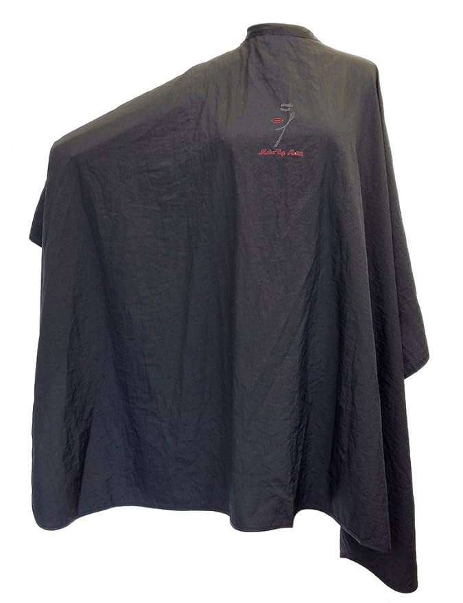 CHARLENE Professional Cutting Cape for Salon Hair Styling, Barber Haircut, Coloring, Skincare, Makeup (MU Logo, BLACK)